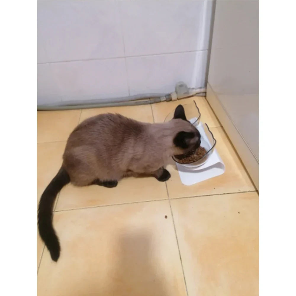 Ergonomic Double Pet Bowl Set β Non-Slip, Raised Stand for Dogs & Cats