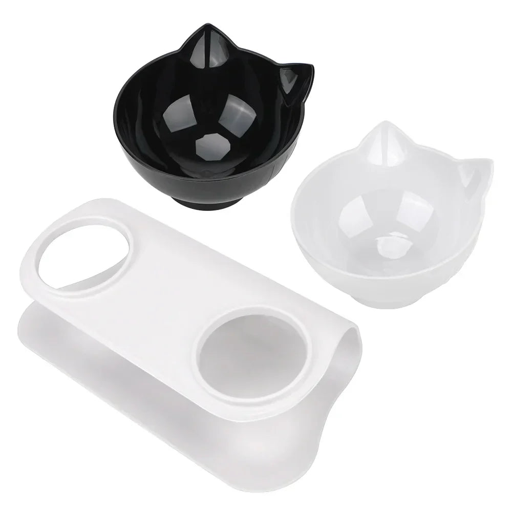 Ergonomic Double Pet Bowl Set β Non-Slip, Raised Stand for Dogs & Cats