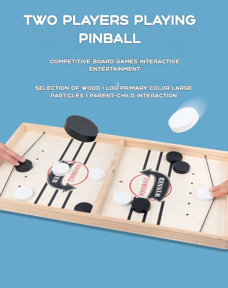 Fast Sling Puck Game β Wooden Table Battle for Kids & Parents