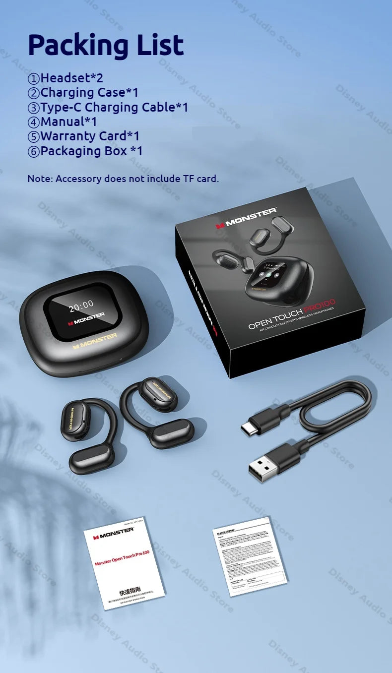 Wireless Open-Ear Sports Headphones β Bluetooth 5.4 + TF Card Support