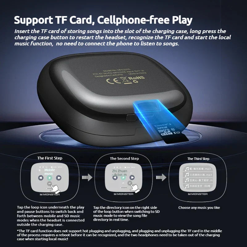 Wireless Open-Ear Sports Headphones β Bluetooth 5.4 + TF Card Support