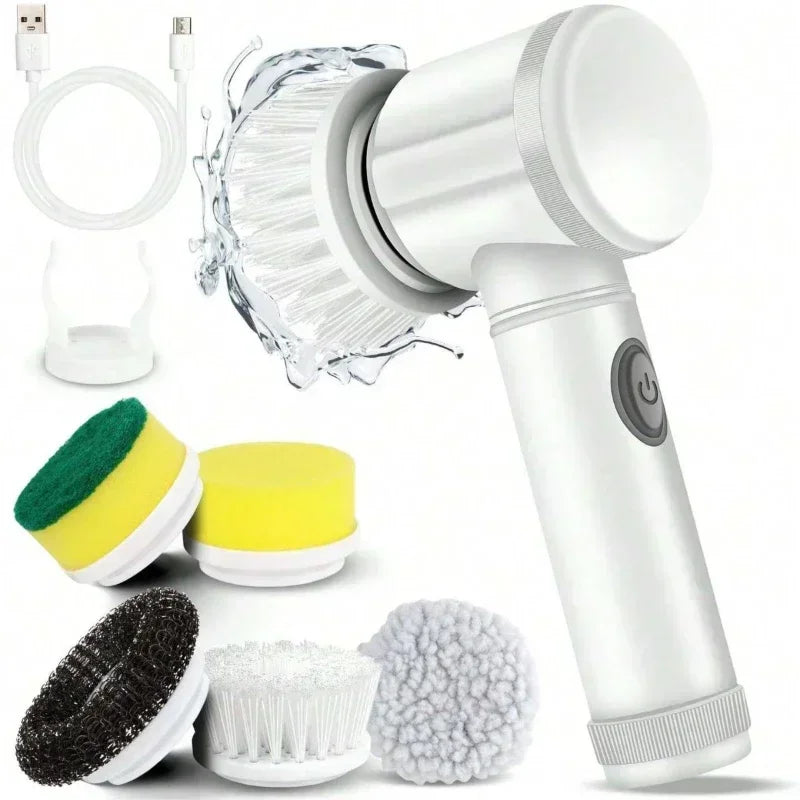Electric Spin Scrubber β Power Cleaning Brush with 5 Replaceable Heads