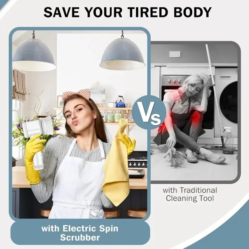 Electric Spin Scrubber β Power Cleaning Brush with 5 Replaceable Heads