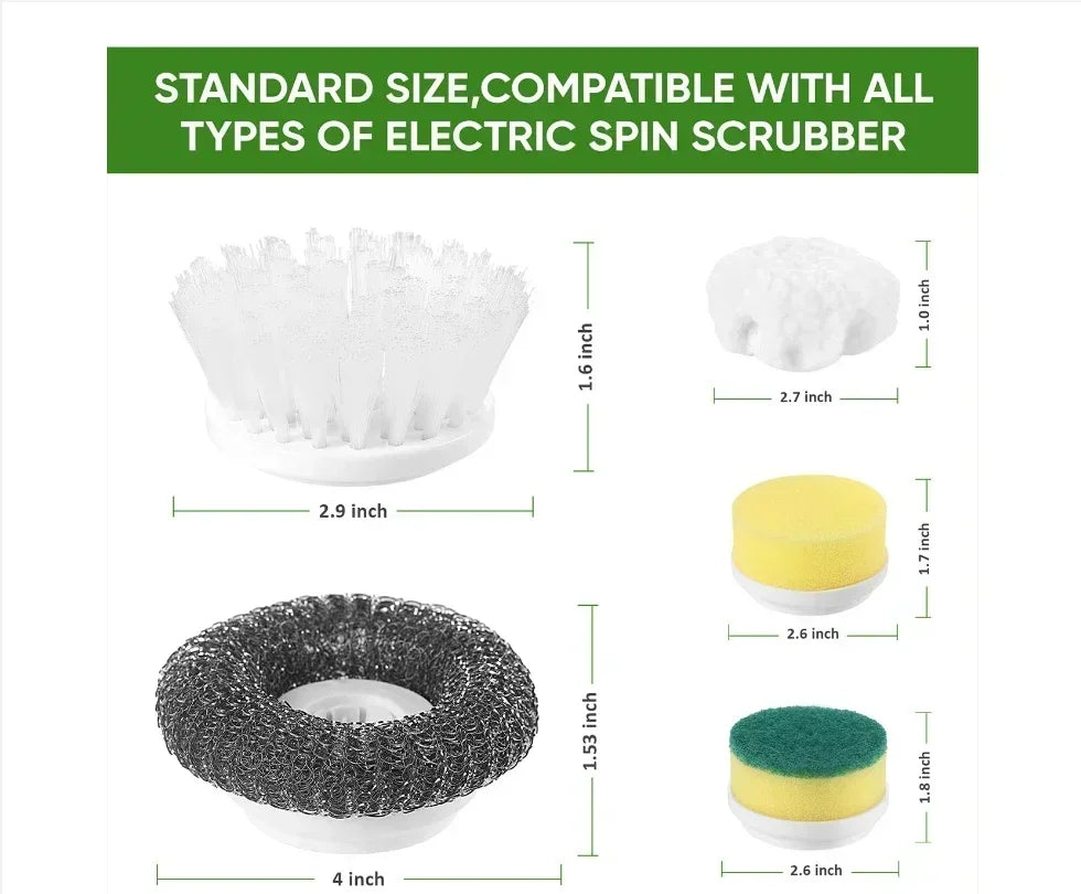 Electric Spin Scrubber β Power Cleaning Brush with 5 Replaceable Heads