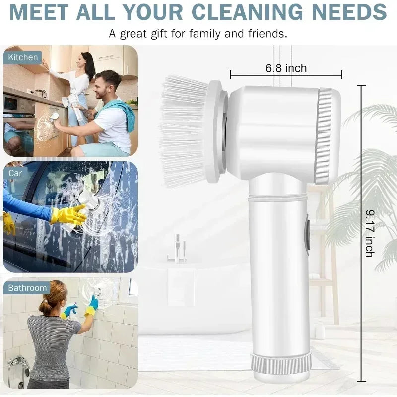 Electric Spin Scrubber β Power Cleaning Brush with 5 Replaceable Heads
