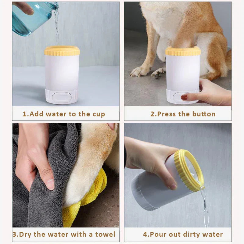Dog Paw Washer โ Gentle Silicone Bristles for Mess-Free Cleaning